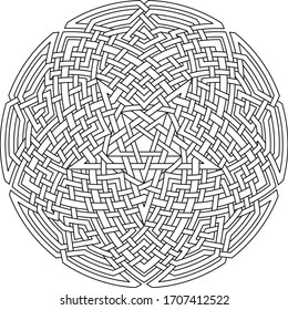 Black Inverted Pentagram vector pattern with floral vector inside geometric background and huge circular circle lining vector
