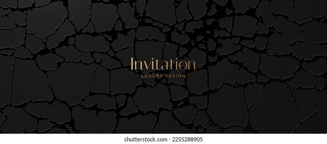 Tarjeta de invitación con patrón negro abstracto. Plantilla útil para cupón, tarjeta de regalo, certificado de regalo