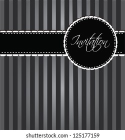 black invitation with frame with sample text and borders