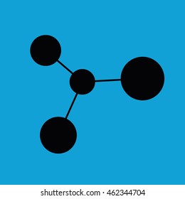 Black ion icon vector illustration. Blue background