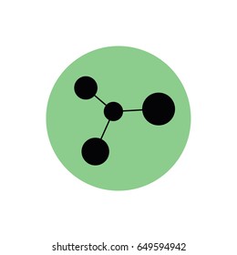 Black ion icon vector illustration. Green button. Green circle