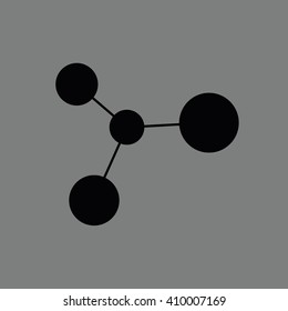 Black ion vector illustration. Gray background