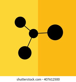 Black ion vector illustration. Yellow background