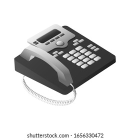 Black ip telephone closeup isolated on the white background