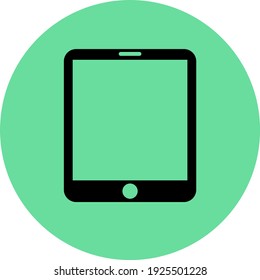 Black iPad, illustration, vector on white background.