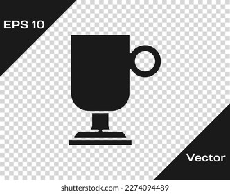 Black Irish coffee icon isolated on transparent background.  Vector