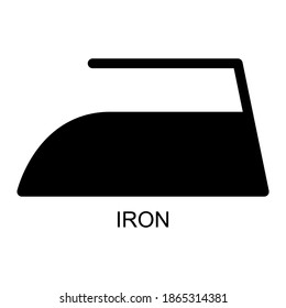 Black iron flat icon isolated on white background. Ironing symbol. Machine vector illustration