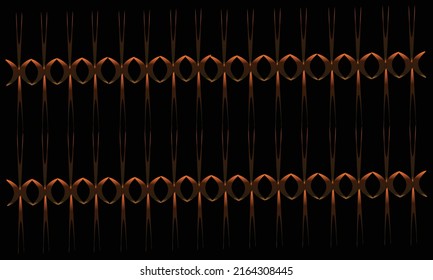 black iron gate with gold pattern