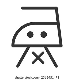 Medio de hierro negro Sin símbolos de lavado de vapor Icono vector de vectores, icono de vectores de lavandería para diseño web y marketing aislado en fondo blanco.
