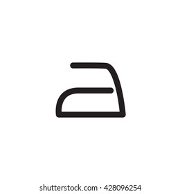 Black iron outline icon vector on gray background