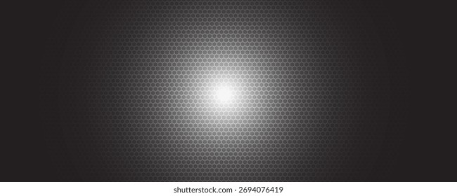 Textura de la rejilla del altavoz del hierro negro. rejilla de acero del metal con la reflexión de los agujeros del polígono sobre fondo negro. fondo poligonal abstracto del modelo