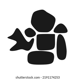 arte vectorial abstracto negro irregular. estilo de diseño de imaginación espontánea.