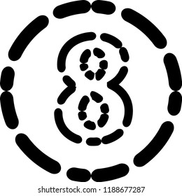 Black Irregular dot line style figure