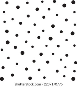 black irregular dots pattern vector on white background