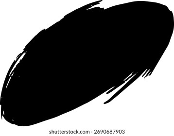 Elemento de textura de traçado de pincel irregular preto, forma abstrata escura, design artístico.
