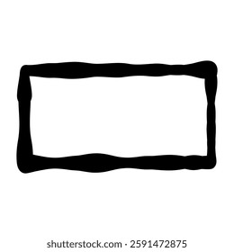 black irregularly shaped frame on a white background. with uneven edges element vector illustration. grunge style