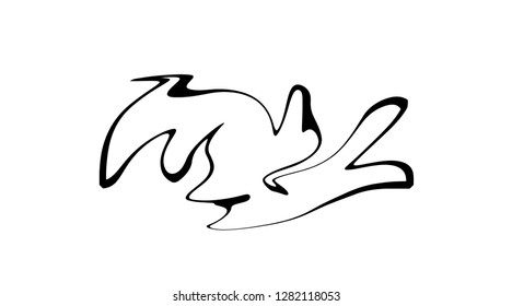 black irregularly shaped spot on an isolated background