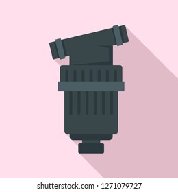 Black irrigation filter icon. Flat illustration of black irrigation filter vector icon for web design