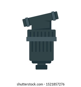 Black irrigation filter icon. Flat illustration of black irrigation filter vector icon for web design