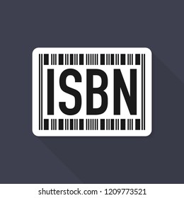 Black isbn sign with barcode. concept of scanning, identifying, brochure key, international publishing, commerce. Vector stock illustration.