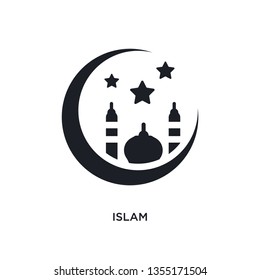 black islam isolated vector icon. simple element illustration from religion concept vector icons. islam editable logo symbol design on white background. can be use for web and mobile