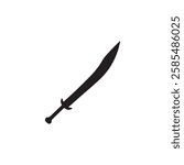 Black Islamic arabic sword silhouette vector illustration on white background