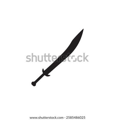 Black Islamic arabic sword silhouette vector illustration on white background