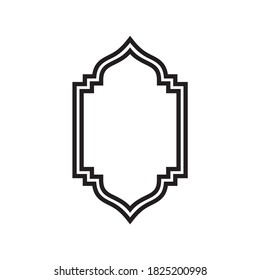 Black islamic frame border design vector template