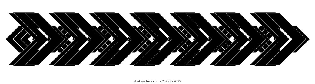 Black isolate vector arrows on white background.