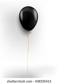 Black isolated balloon, Vector isolated rubber balloon