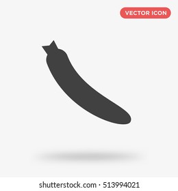 Black isolated banana vector icon on white background