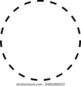 Black Isolated Bold Dot Circle Frame. Abstract Symmetrical Design. Circular Contour. Minimalist Elements. Round Border.