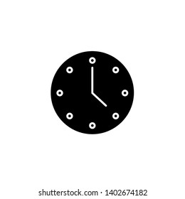 Black isolated clock icon on white background vector