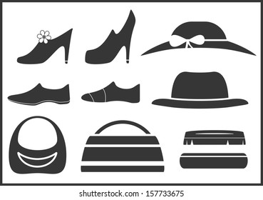black isolated clothes objects and accessories 