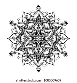 Black Isolated Ethnic Mandala Design Antistress Stock Vector (Royalty ...