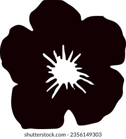 Black isolated flower icon symbol vector