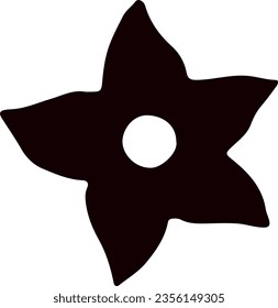 Black isolated flower icon symbol vector