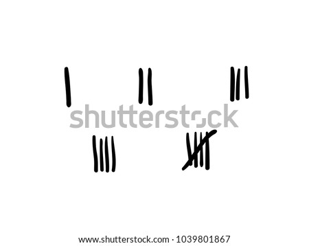 black isolated hand drawn count bar sign vector design