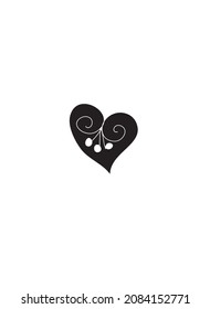 vector de corazón aislado negro. ilustración de corazón abstracto de dibujo manual