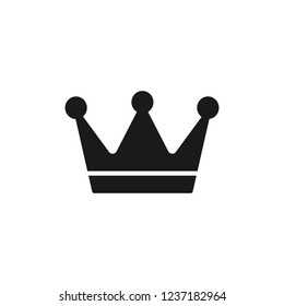 Black isolated icon of crown on white background. Silhouette of crown. Symbol of authority and power.