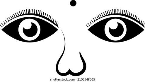 Black Isolated Icon Of Pair Eyes With Eyelash On White Background. Set Of Eye Icons Of Open And Closed Eyes. Vision..eps