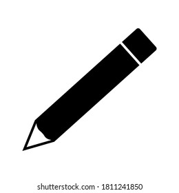 Black isolated icon of pencil on white background. eps 10