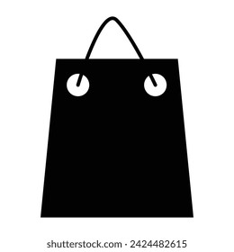 Icono aislado negro de la bolsa de compras sobre fondo blanco. Silueta del paquete. Ilustración vectorial. Archivo Eps 254.