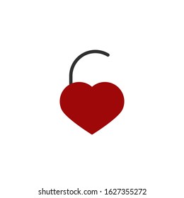 Black isolated icon of unlocked heart shape lock on white background. Silhouette of unlocked heart shape lock. Flat design