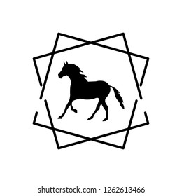 black isolated illustration vector icon horse