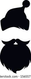 Black isolated image on a white background.Santa Claus silhouette