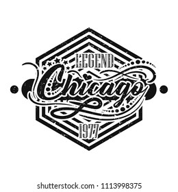 Black isolated label concept. Vector illustration design for t-shirt and printing.