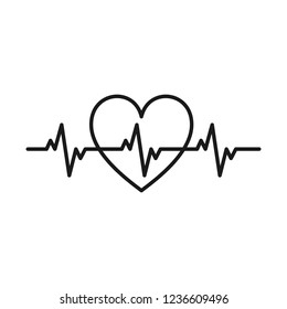 Heartbeat Icon Electrocardiogram Ecg Ekg Isolated Stock Vector (royalty 