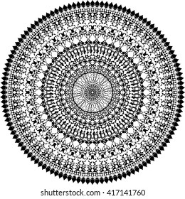 black isolated mandala. eps 10
