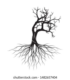 Black Isolated Olive Tree on white background. Vector Illustration and concept pictogram. Plant in garden.